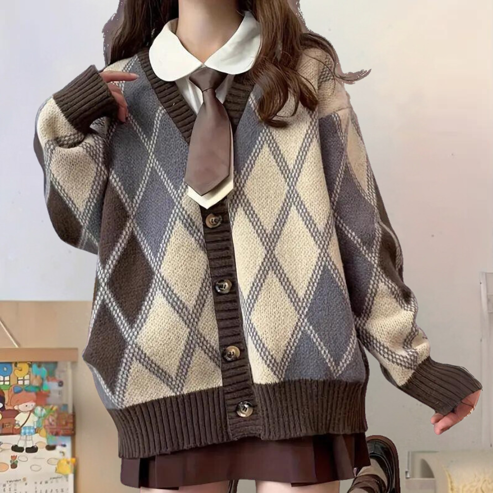 Cardigan Élégant Marron - vue 2