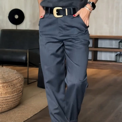Pantalon Féminin Taille Haute Élégant pour Bureau