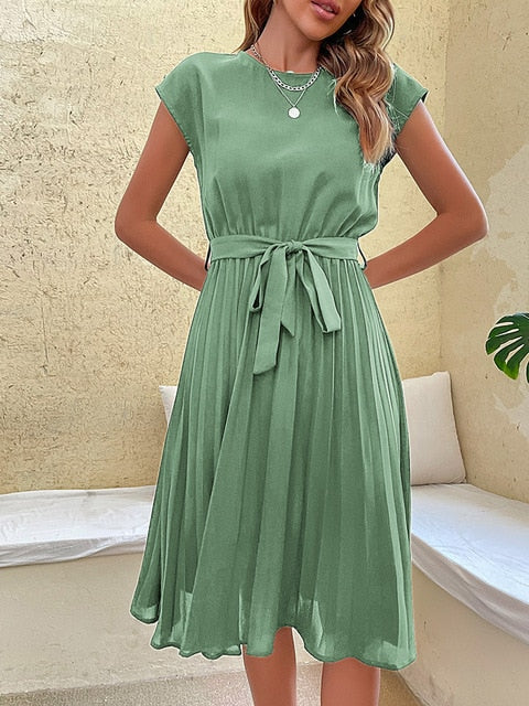 Robe Été Légère Plissée pour Femme