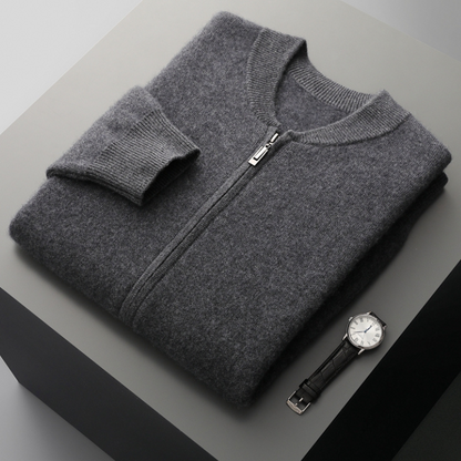 Cardigan Homme Laine Chaud et Élégant avec Fermeture Éclair