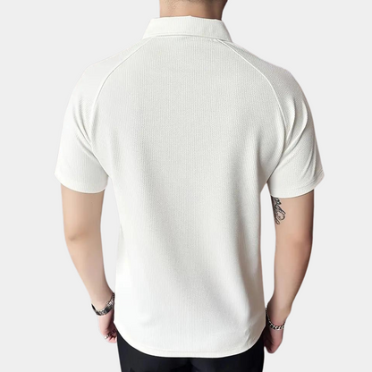 Chemise Polo Homme zippée en coton élégant