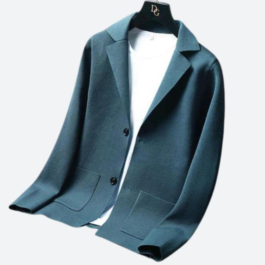 Blazer Classique Revers Cuir Boutons Chromés - PanierRoyale