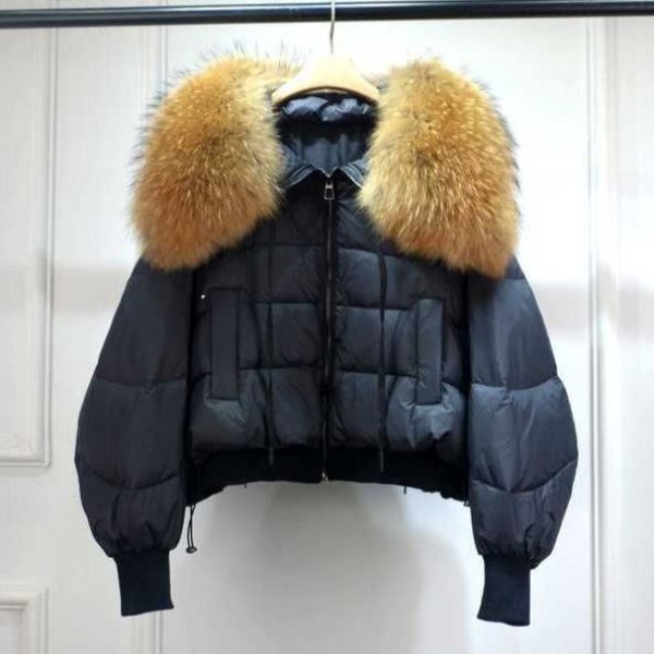 Doudoune Hiver Femme Fourrure Artificielle et Éclair Zippé