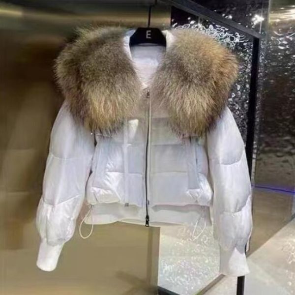 Doudoune Hiver Femme Fourrure Artificielle et Éclair Zippé