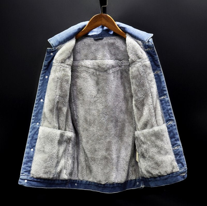 Blouson Homme Denim Doublure Polaire Chaude