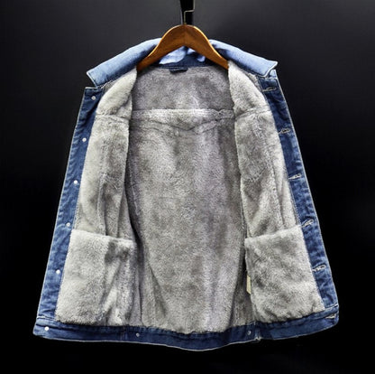 Blouson Homme Denim Doublure Polaire Chaude