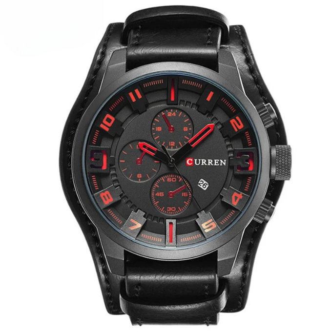 Montre Chronographe Homme Cuir Élégant