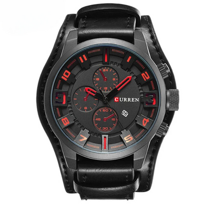 Montre Chronographe Homme Cuir Élégant