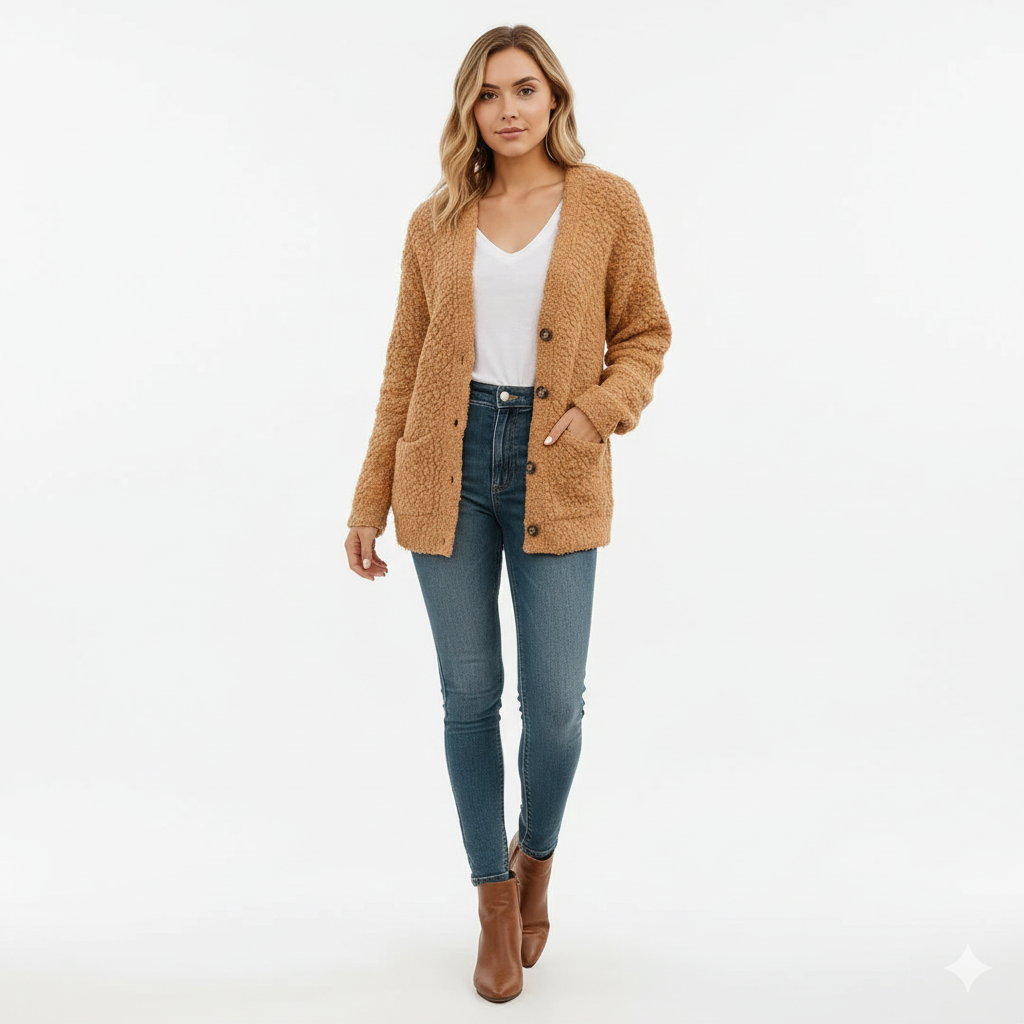 Veste Douillette Féminine avec Poches et Capuchon - PanierRoyale