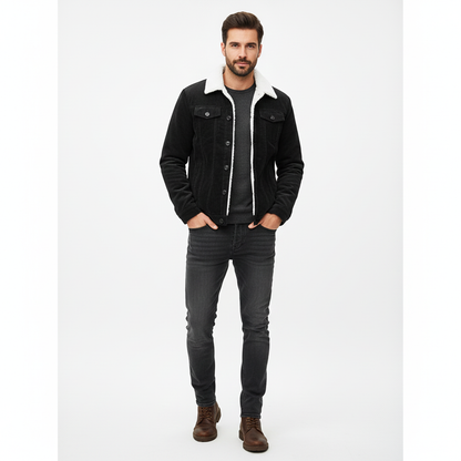 Veste Cuir Homme Hiver avec Doublure Sherpa Élégante - PanierRoyale
