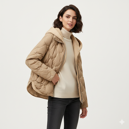 Doudoune Femme Hiver Élégante avec Capuche et Éclair - PanierRoyale