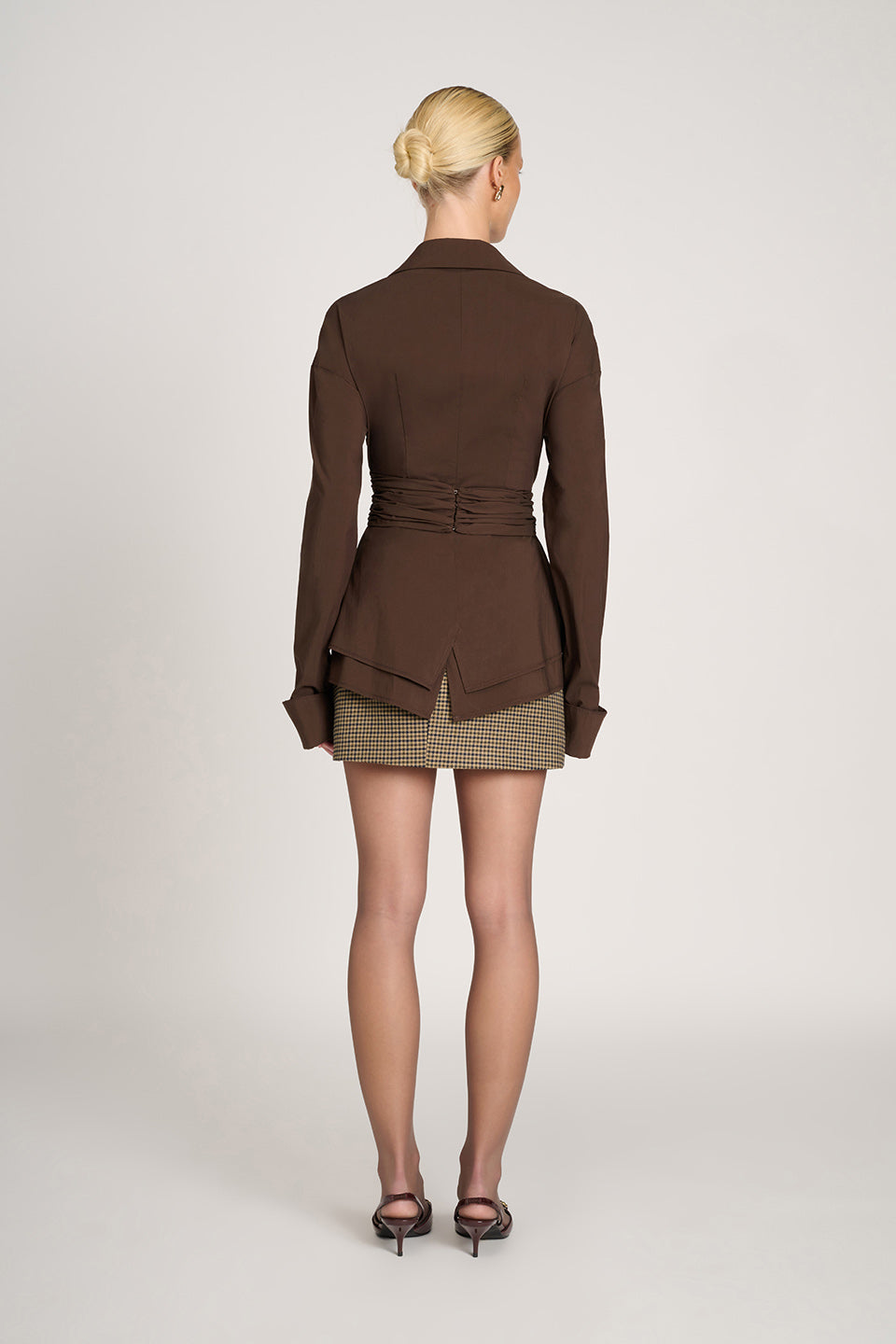 Blouse Femme Décontractée en Coton avec Col Chemisier