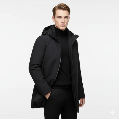 Parka Homme Hiver Étanche et Chaude avec Capuche Amovible