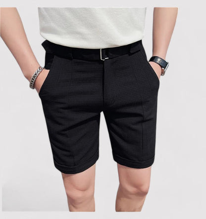 Short en coton beige homme avec ceinture élastique