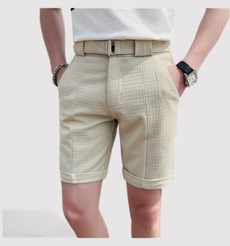 Short en coton beige homme avec ceinture élastique - PanierRoyale