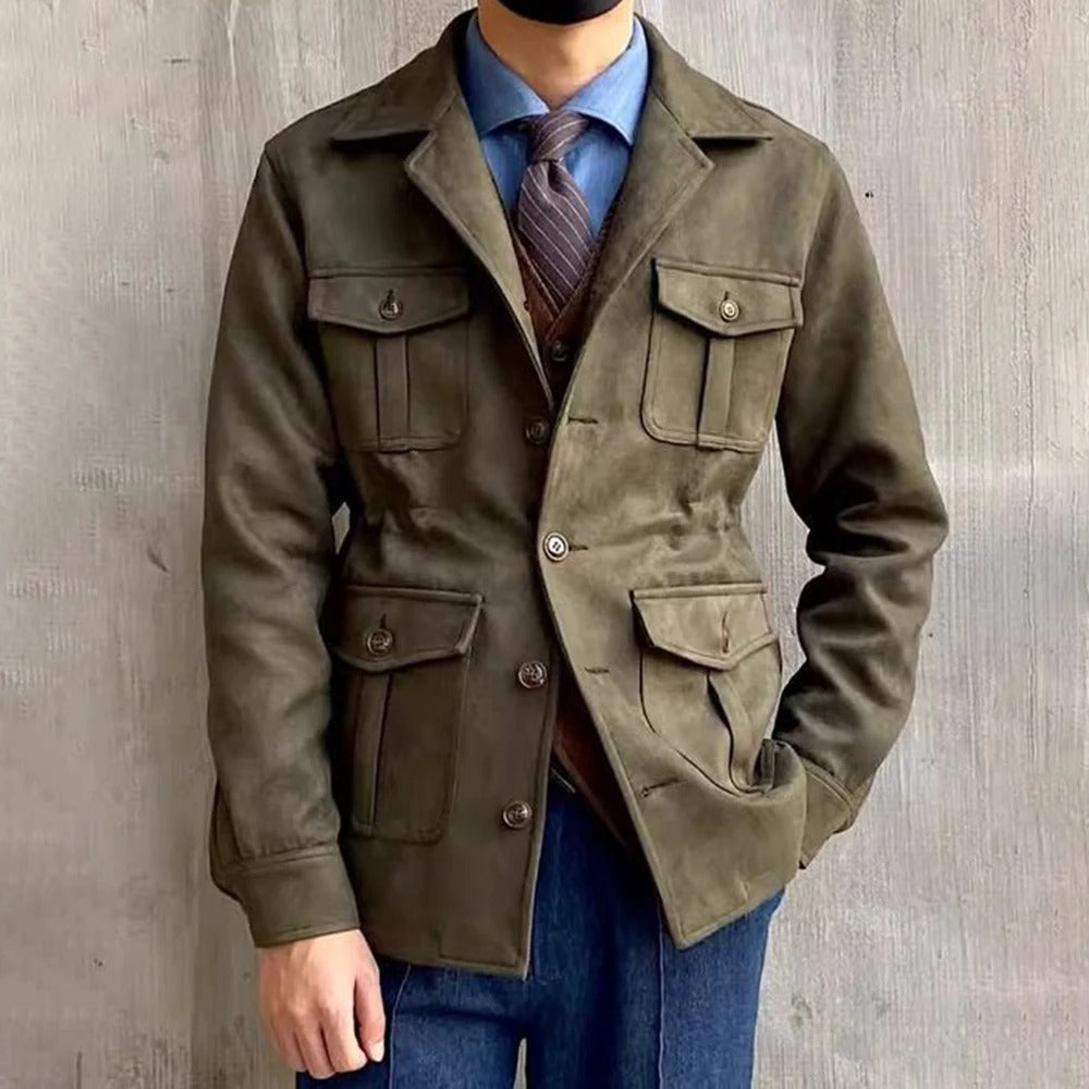 Veste Utility Homme Coton Quatre Poches Coupe Droite