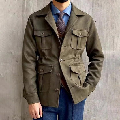 Veste Utility Homme Coton Quatre Poches Coupe Droite