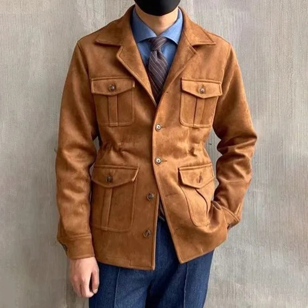 Veste Utility Homme Coton Quatre Poches Coupe Droite