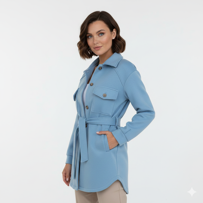 Veste Polo Femme Décontractée Col Montant Boutons