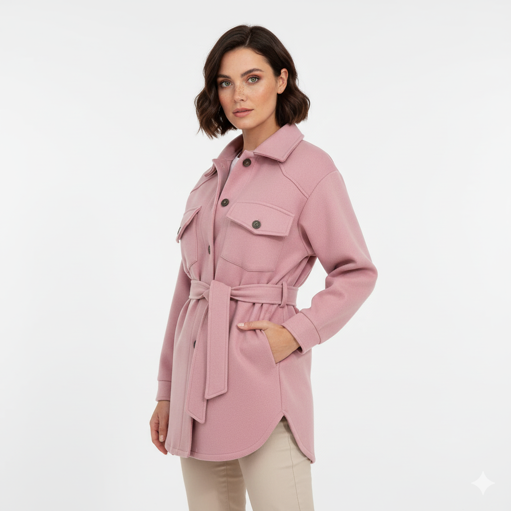 Veste Polo Femme Décontractée Col Montant Boutons