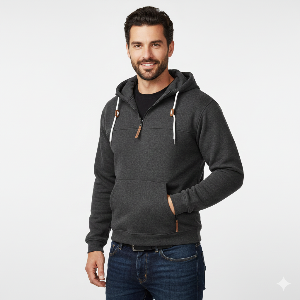 Sweat à capuche homme hiver chaud et confortable avec poches