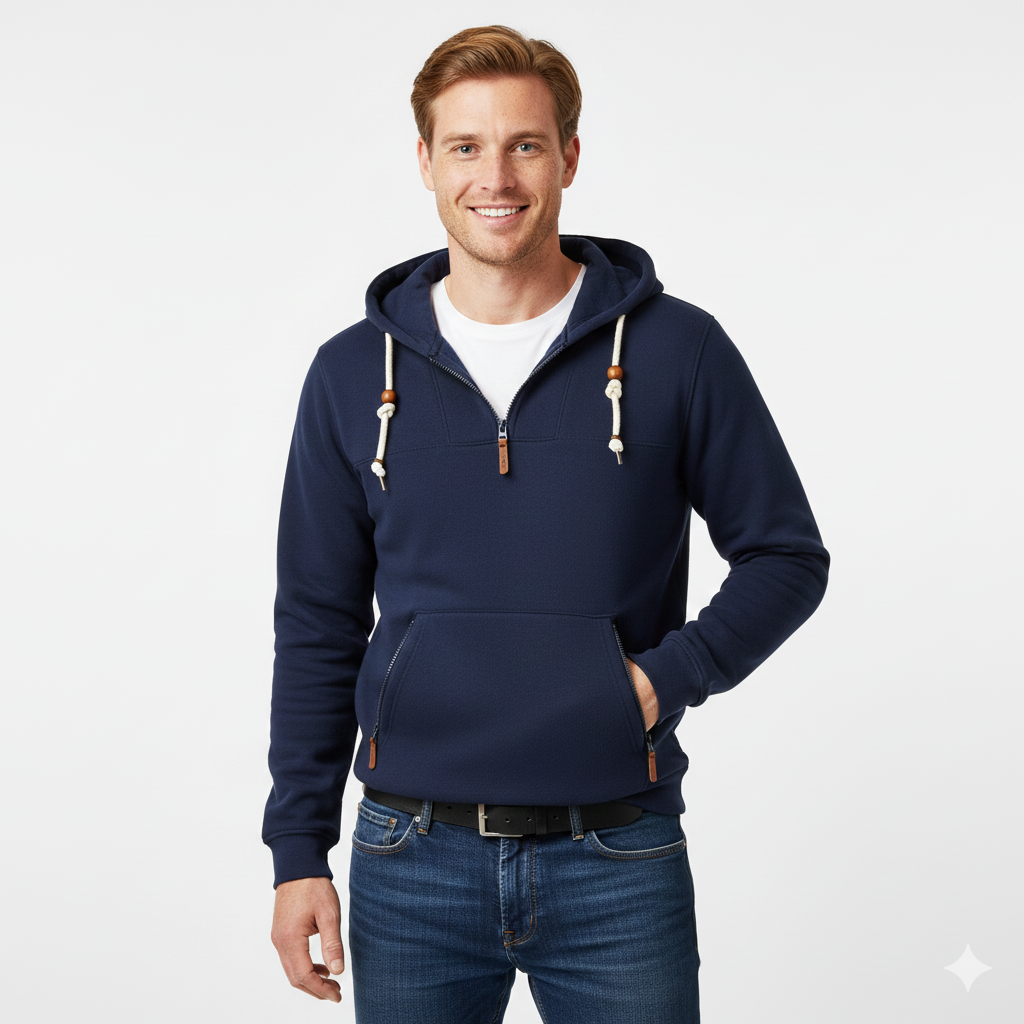 Sweat à capuche homme hiver chaud et confortable avec poches - PanierRoyale