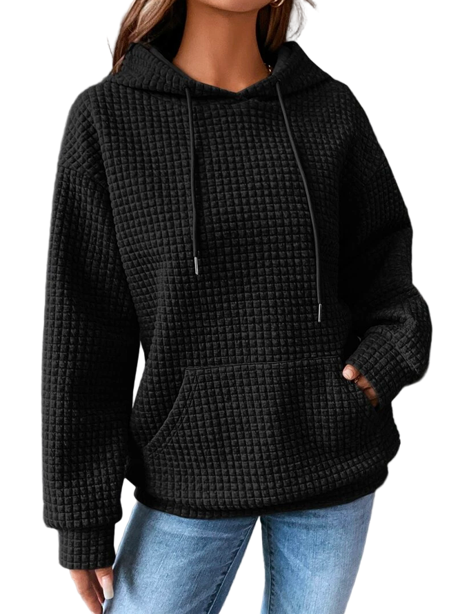 Sweat Capuche Femme Noir Déchiré STREETWEAR - PanierRoyale
