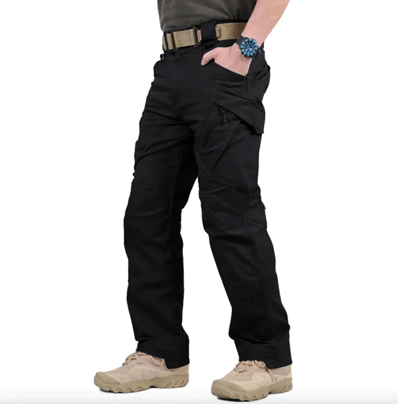 Pantalon Cargo Homme Noir Tactical - PanierRoyale