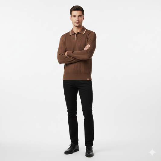 Sweat Homme Col V à Manches Longues Hiver Chaude - PanierRoyale