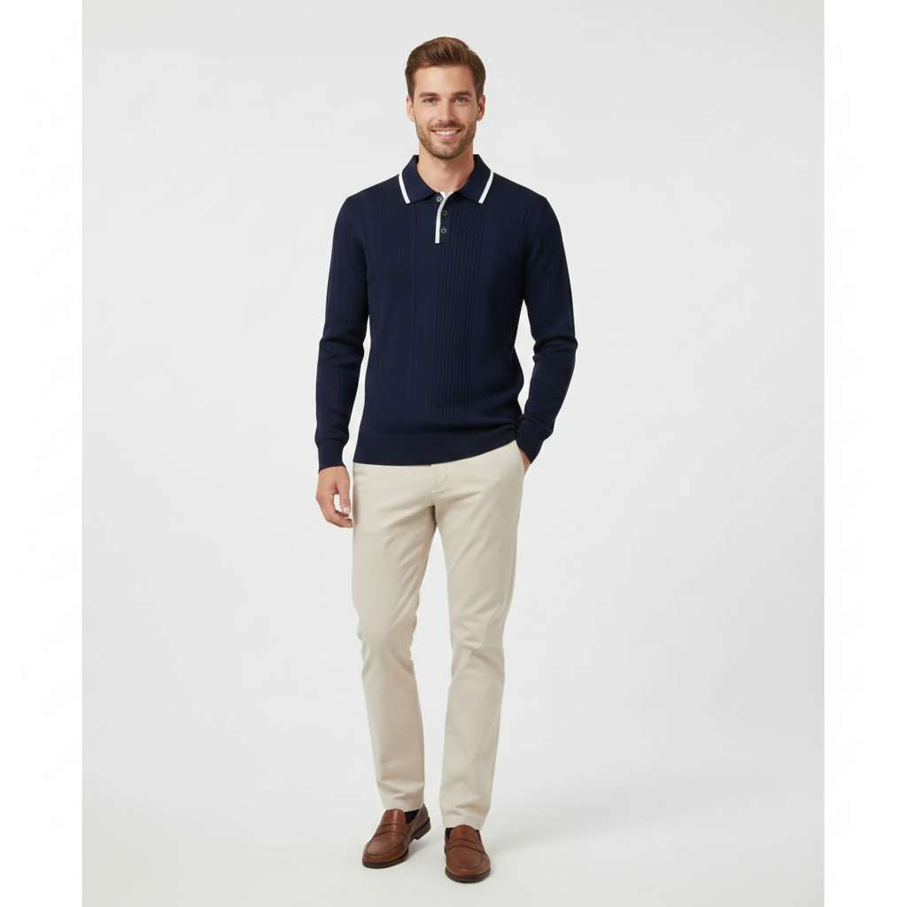 Sweat Homme Col V à Manches Longues Hiver Chaude