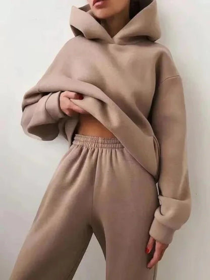 Sweat À Capuche Femme Élégant Et Pantalon Jogging