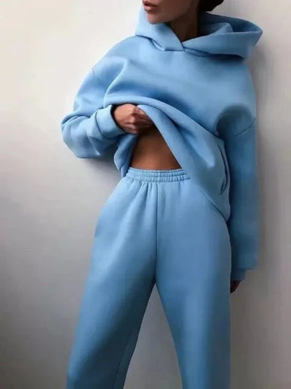Sweat À Capuche Femme Élégant Et Pantalon Jogging