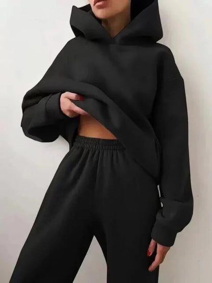 Sweat À Capuche Femme Élégant Et Pantalon Jogging