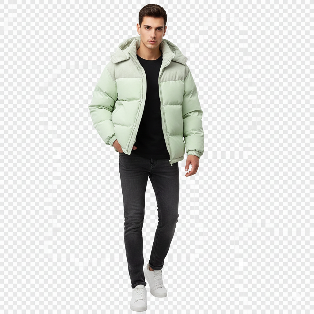 Veste Hiver Homme Doublée et Étanche avec Capuche
