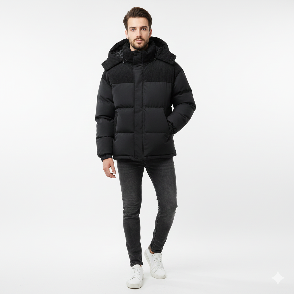 Veste Hiver Homme Doublée et Étanche avec Capuche - PanierRoyale