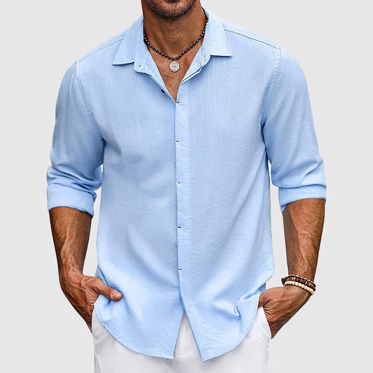 Chemise Lin Homme Élégante en Couleurs Tendance - BerlinGlamour