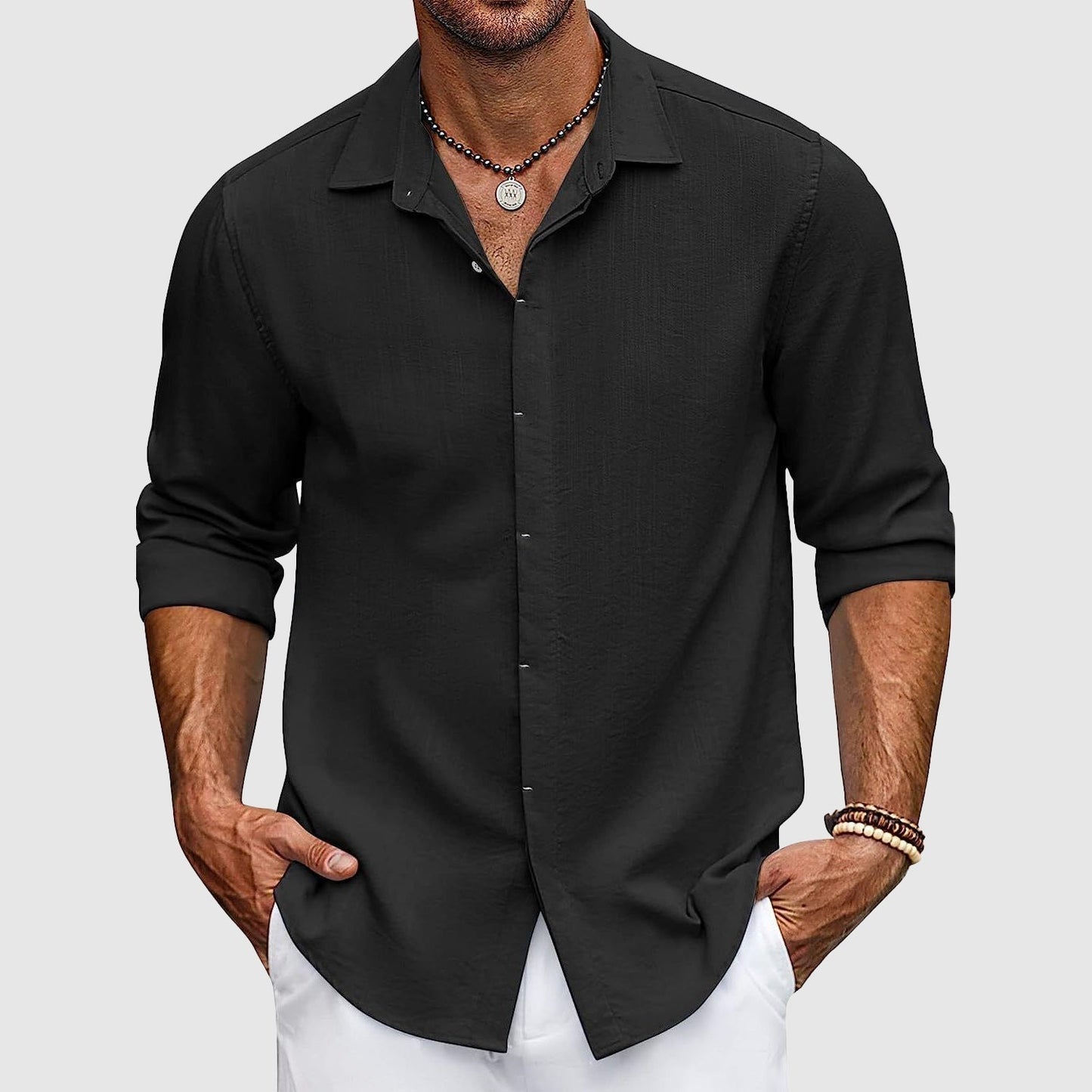 Chemise Lin Homme Élégante en Couleurs Tendance