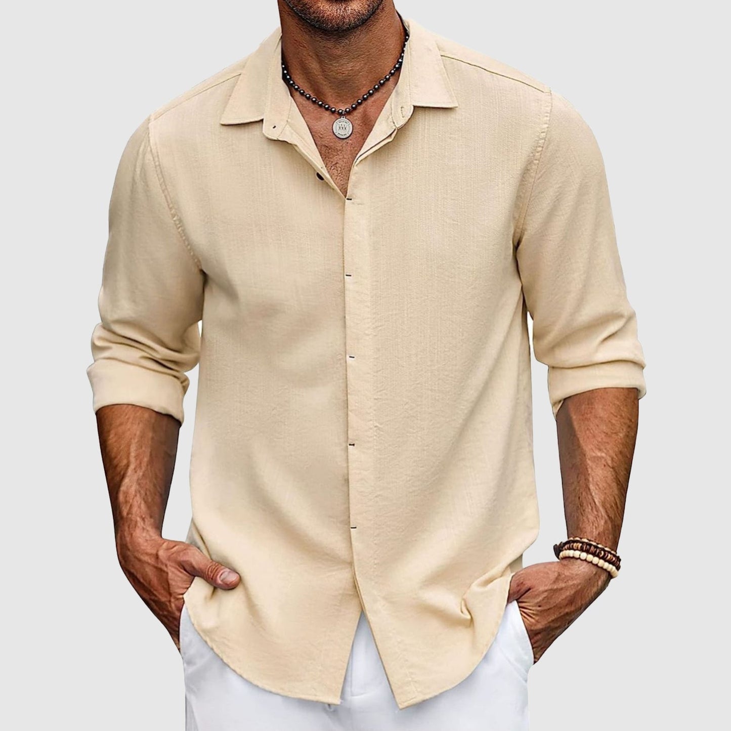 Chemise Lin Homme Élégante en Couleurs Tendance