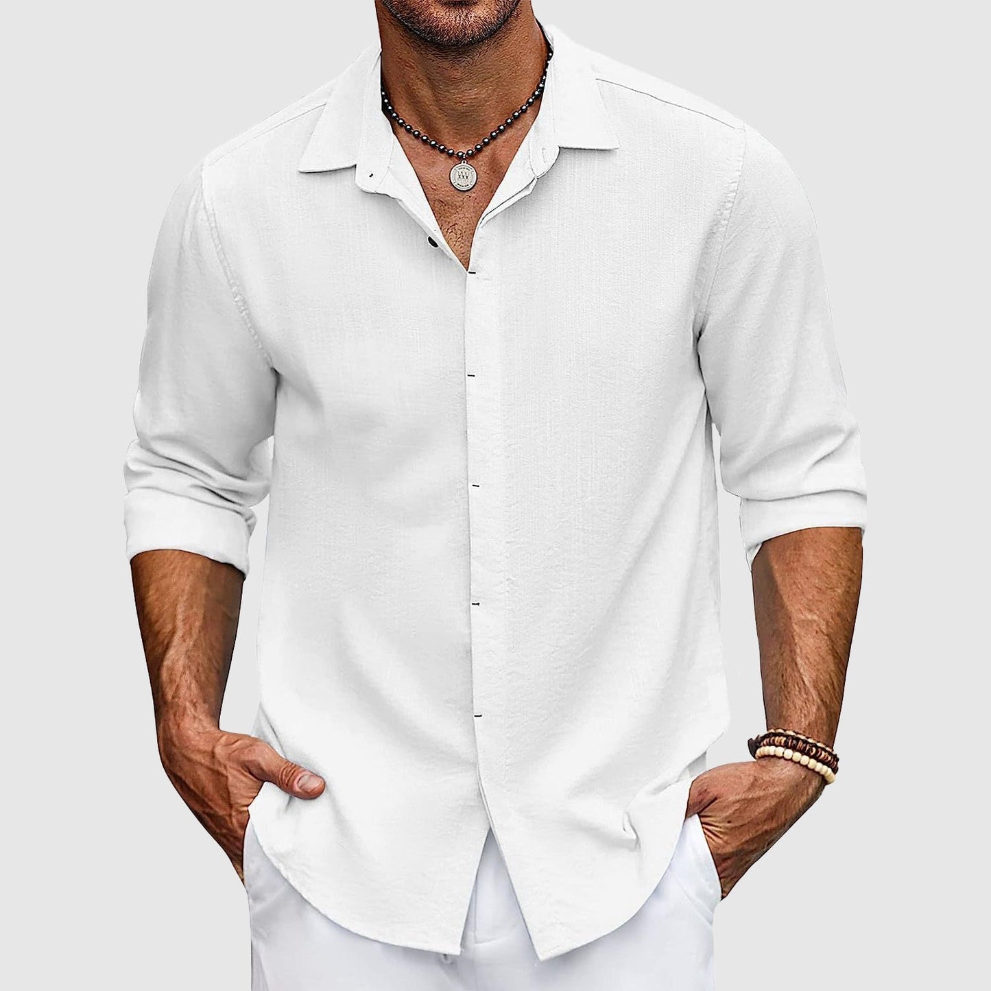 Chemise Lin Homme Élégante en Couleurs Tendance
