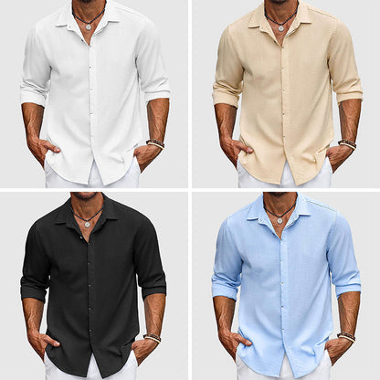 Chemise Lin Homme Élégante en Couleurs Tendance