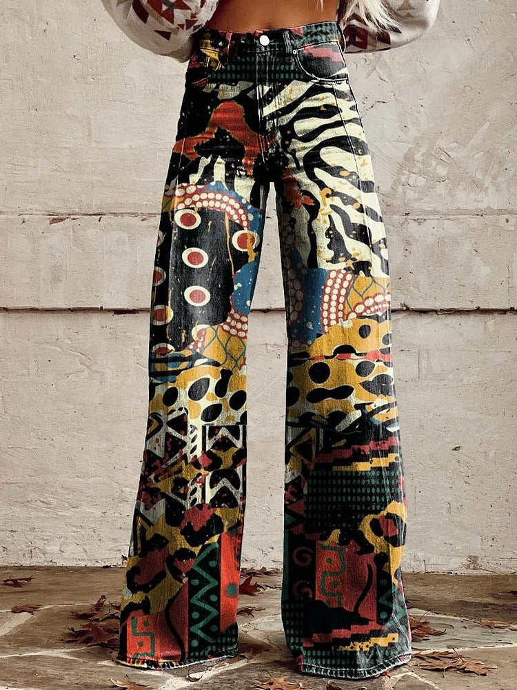Pantalon Femme à Fleurs Décontracté Chic
