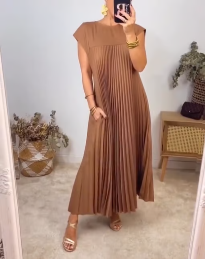 Robe longue Femme Tissu confortable Coupe fluide avec poches