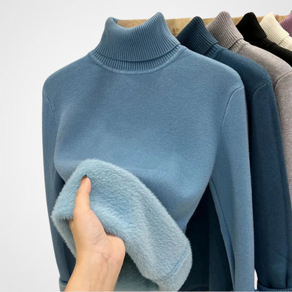 Pull Femme Laine Douce à Col Roulé Chaud