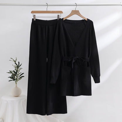Costume décontracté 2 pièces avec gilet long et pantalon large
