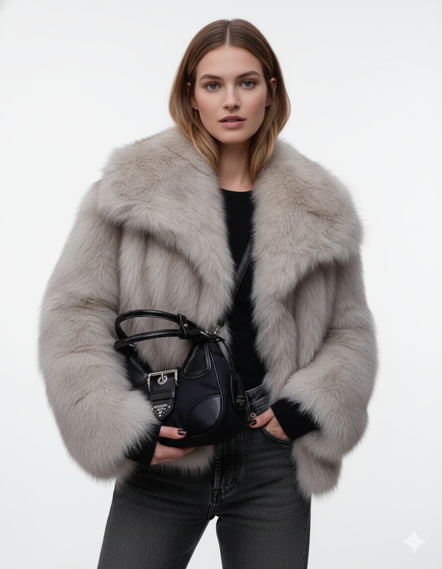 Manteau Femme Hivernal Doux en Fausse Fourrure Chic