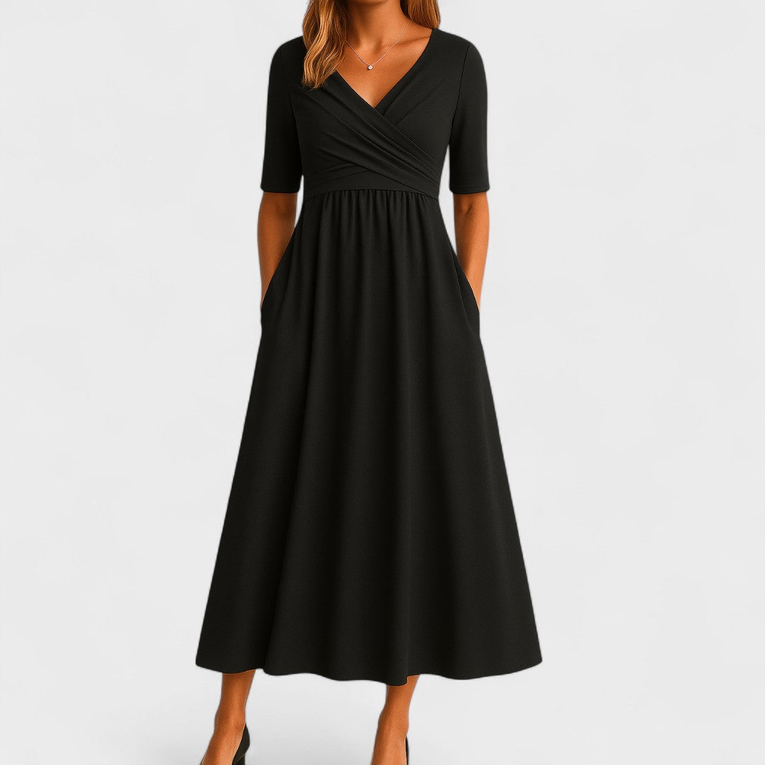 Robe Femme Élégante en Jersey avec Décolleté V