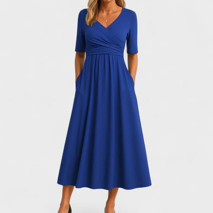 Robe Femme Élégante en Jersey avec Décolleté V