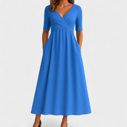Robe Femme Élégante en Jersey avec Décolleté V