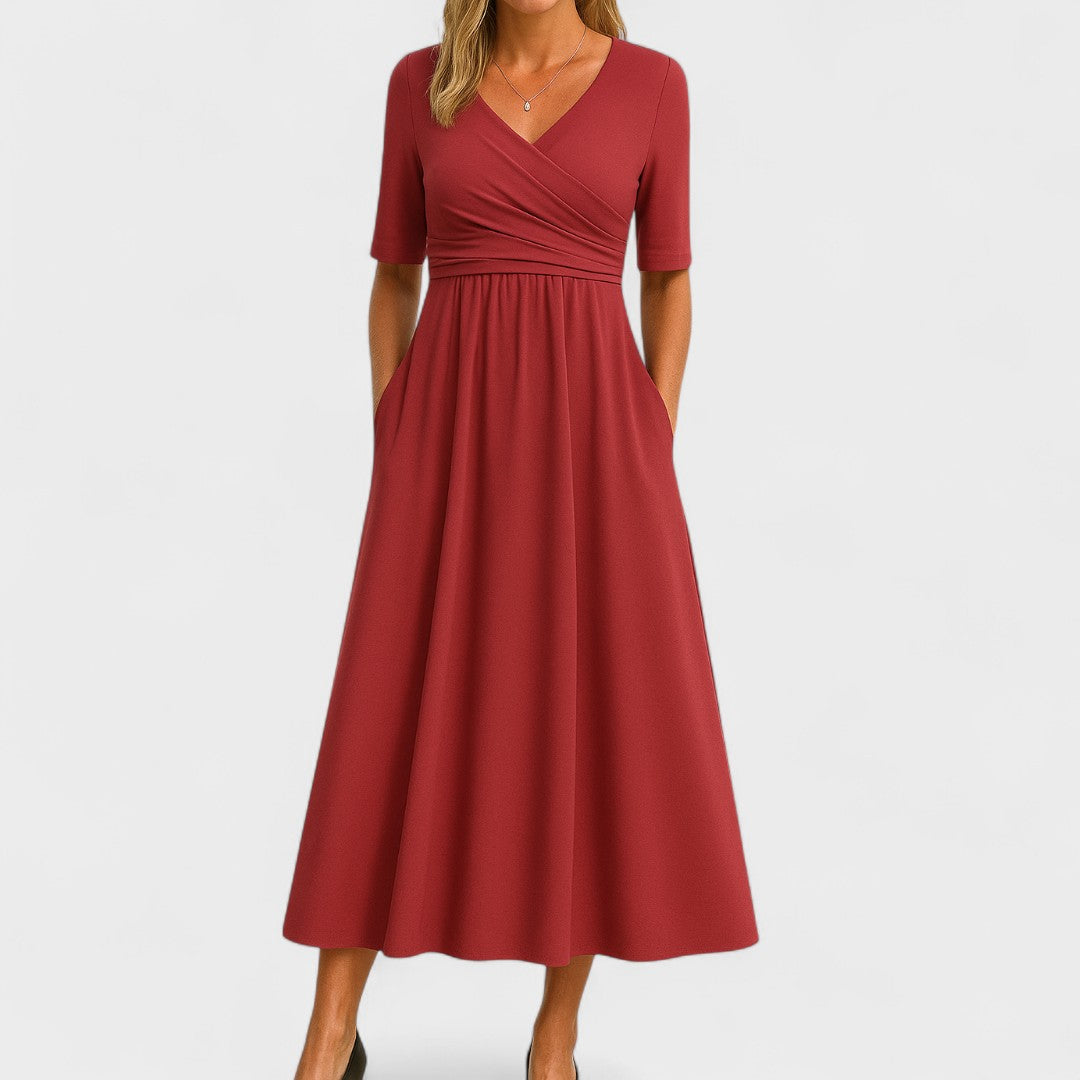 Robe Femme Élégante en Jersey avec Décolleté V