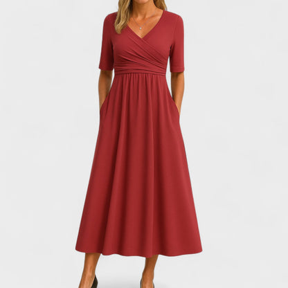 Robe Femme Élégante en Jersey avec Décolleté V